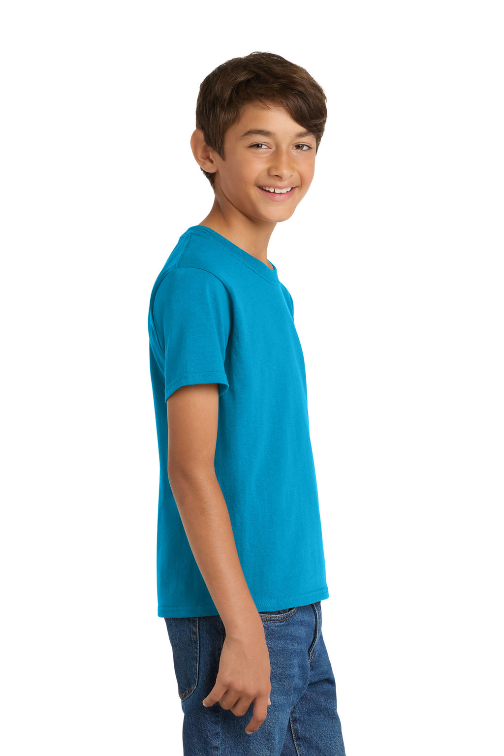 Port & Co Youth Core Cotton Tee. PC54Y - Sapphire - side