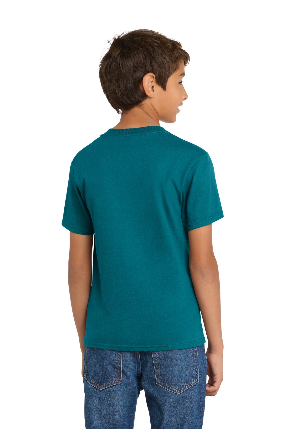 Port & Co Youth Core Cotton Tee. PC54Y - Teal - back