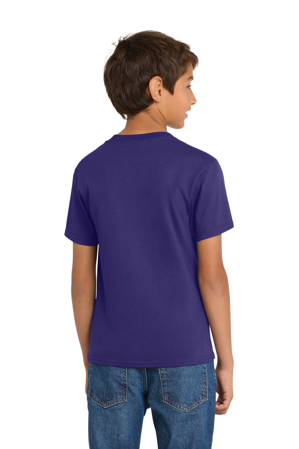 Port & Co Youth Core Cotton Tee. PC54Y - Team Purple - back