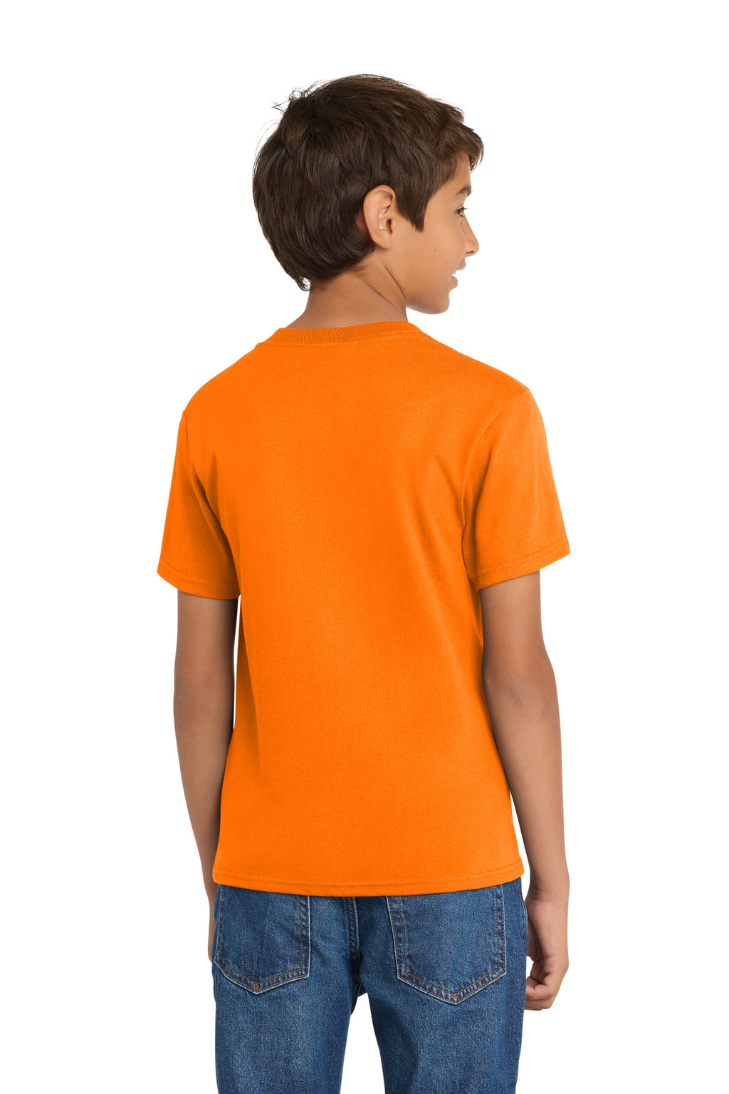 Port & Co Youth Core Cotton Tee. PC54Y - Tennessee Orange - back
