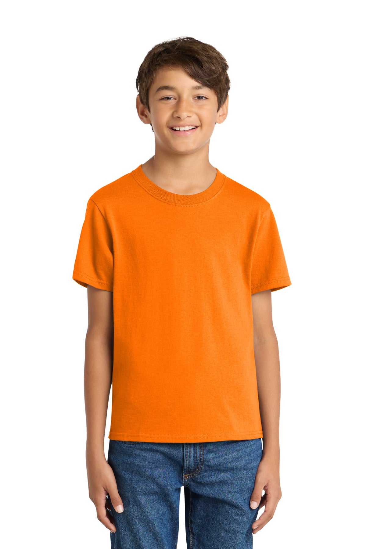 Port & Co Youth Core Cotton Tee. PC54Y - Tennessee Orange - front