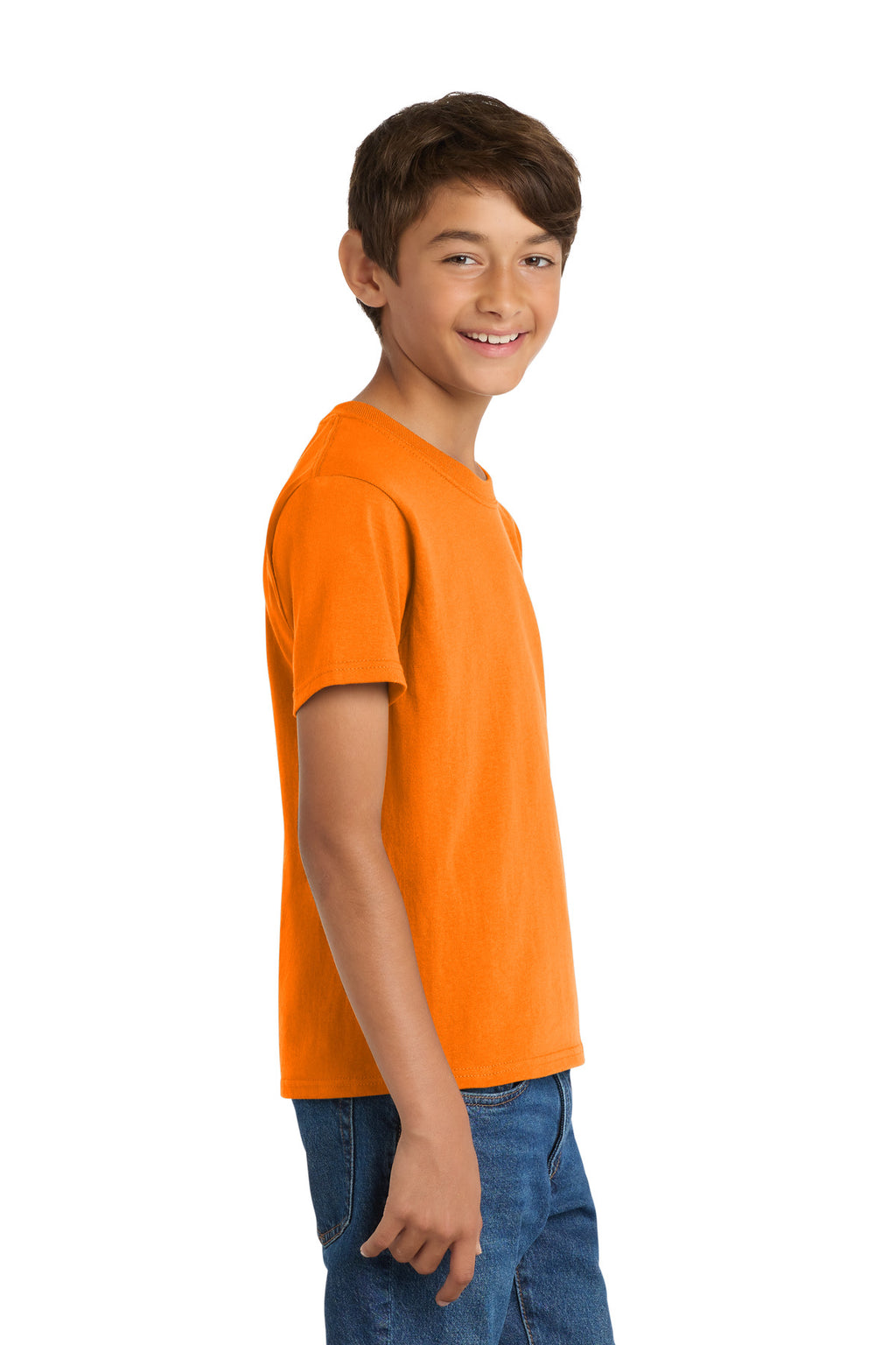 Port & Co Youth Core Cotton Tee. PC54Y - Tennessee Orange - side