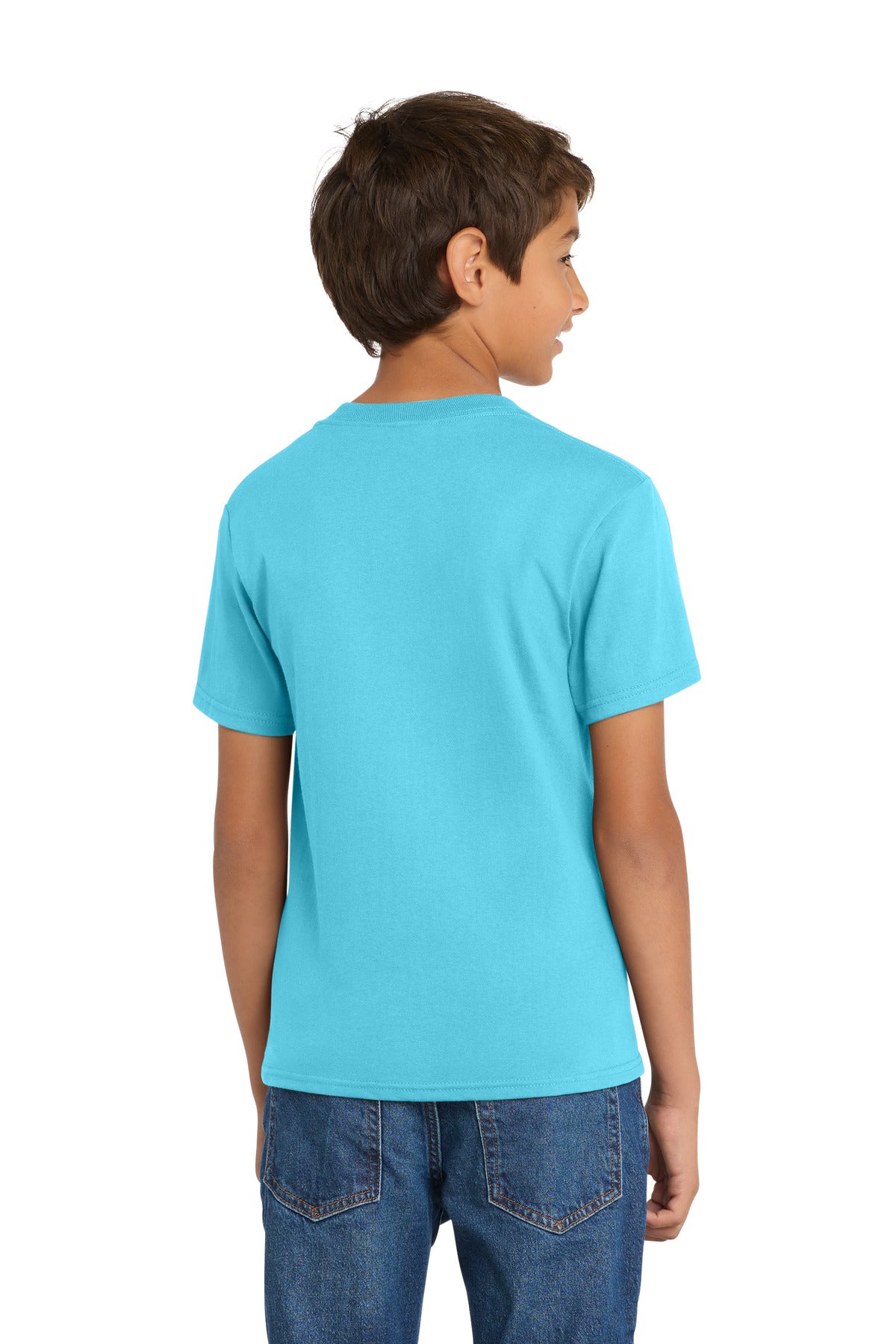 Port & Co Youth Core Cotton Tee. PC54Y - Tidal Wave - back