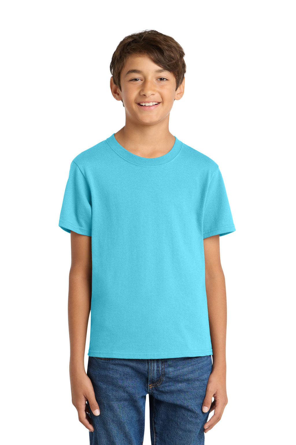 Port & Co Youth Core Cotton Tee. PC54Y - Tidal Wave - front