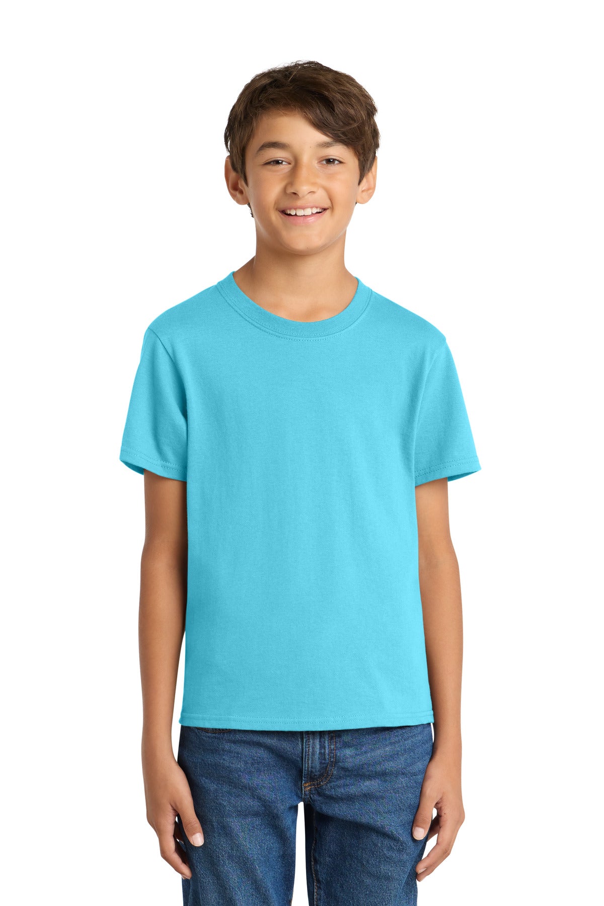 Port & Co Youth Core Cotton Tee. PC54Y - Tidal Wave - front