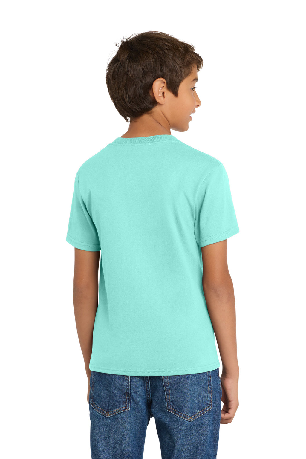 Port & Co Youth Core Cotton Tee. PC54Y - True Celadon - back