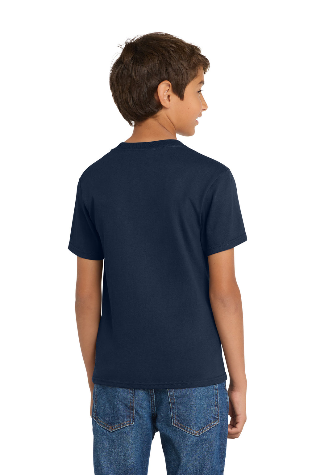 Port & Co Youth Core Cotton Tee. PC54Y - True Navy - back