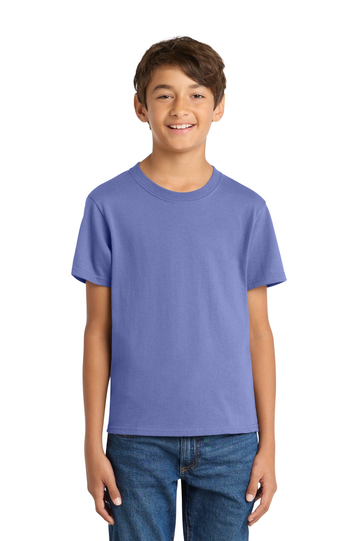Port & Co Youth Core Cotton Tee. PC54Y - Violet - front