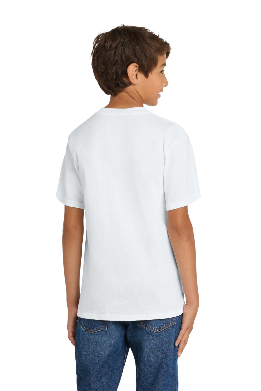 Port & Co Youth Core Cotton Tee. PC54Y - White - back