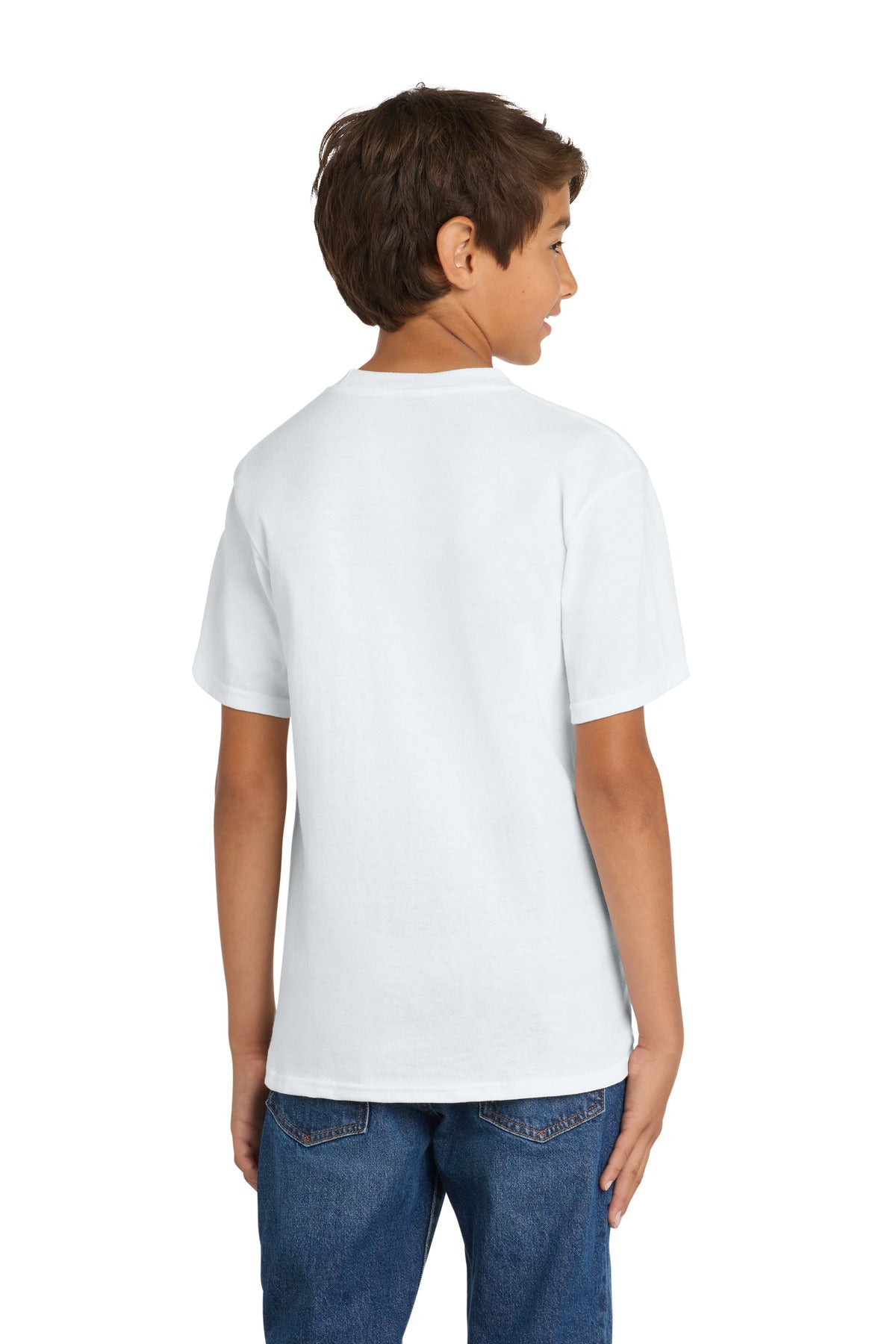 Port & Co Youth Core Cotton Tee. PC54Y - White - back