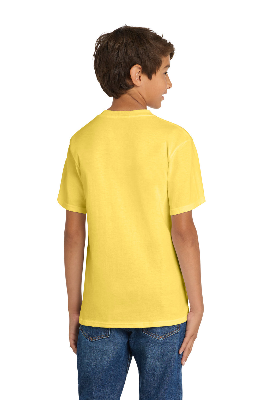 Port & Co Youth Core Cotton Tee. PC54Y - Yellow - back
