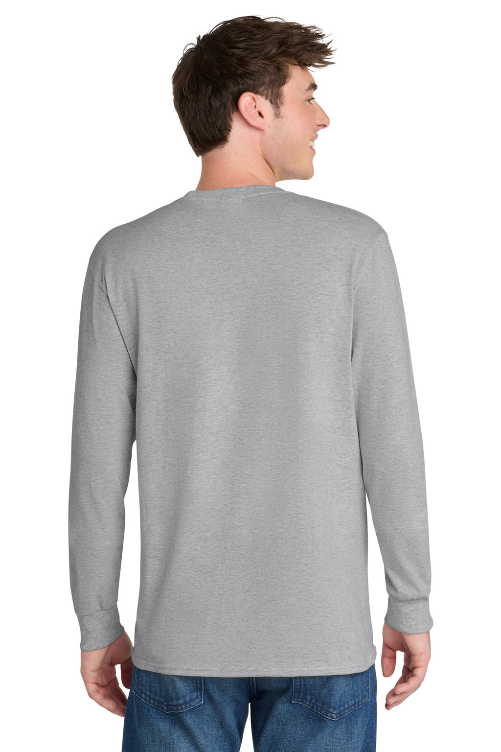 Port & Co Tall Long Sleeve Core Blend Tee. PC55LST - Ash - back