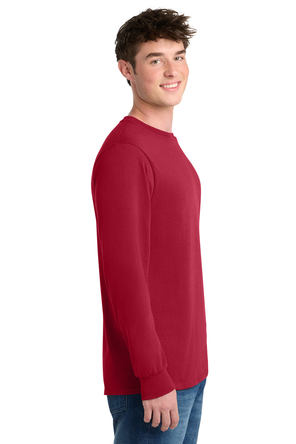 Port & Co Tall Long Sleeve Core Blend Tee. PC55LST - Red - side