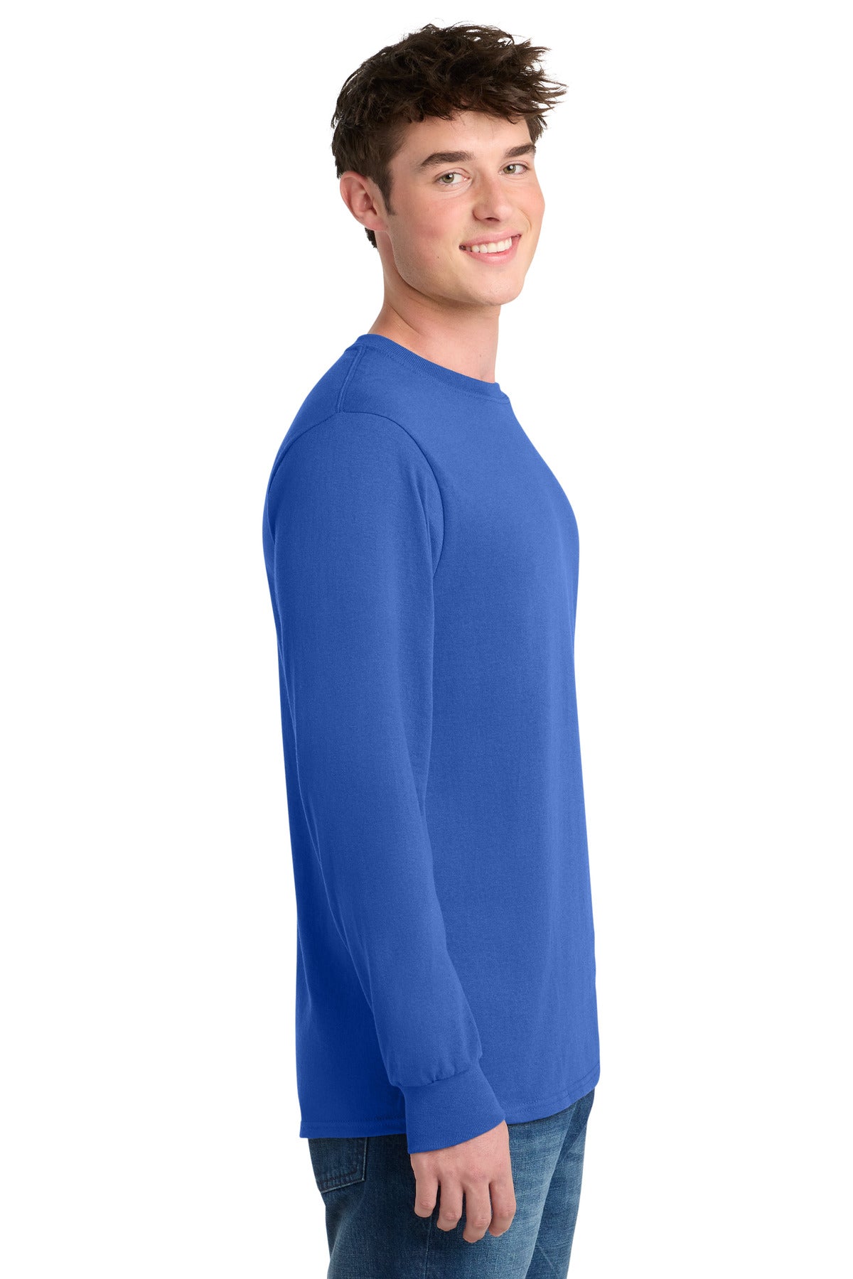 Port & Co Tall Long Sleeve Core Blend Tee. PC55LST - Royal - side