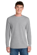 Port & Co Long Sleeve Core Blend Tee. PC55LS - Ash - front