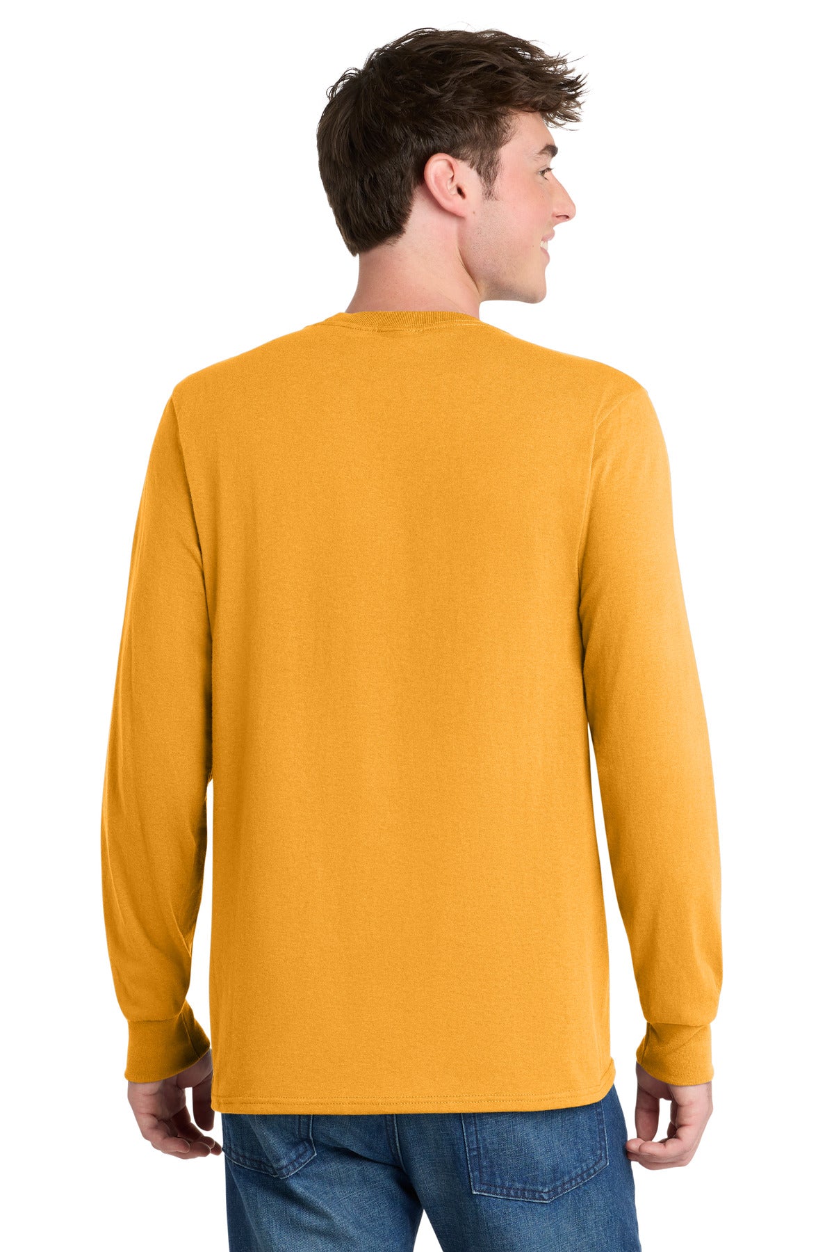 Port & Co Long Sleeve Core Blend Tee. PC55LS - Gold - back