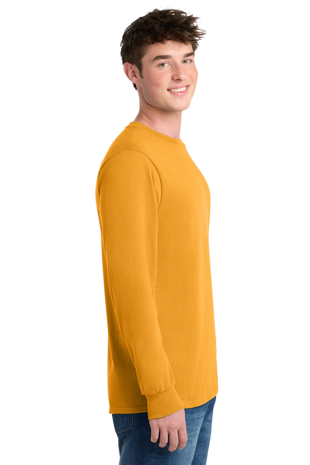 Port & Co Long Sleeve Core Blend Tee. PC55LS - Gold - side