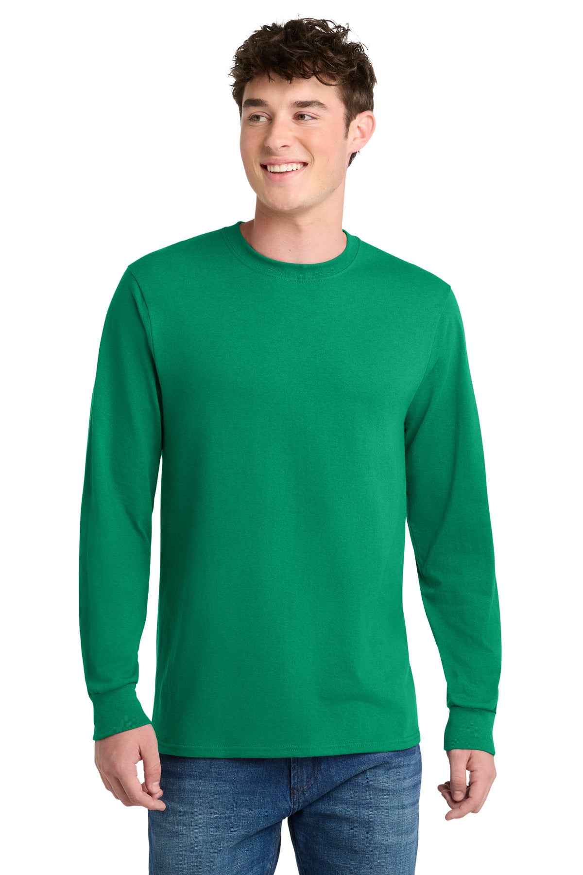 Port & Co Long Sleeve Core Blend Tee. PC55LS - Kelly - front