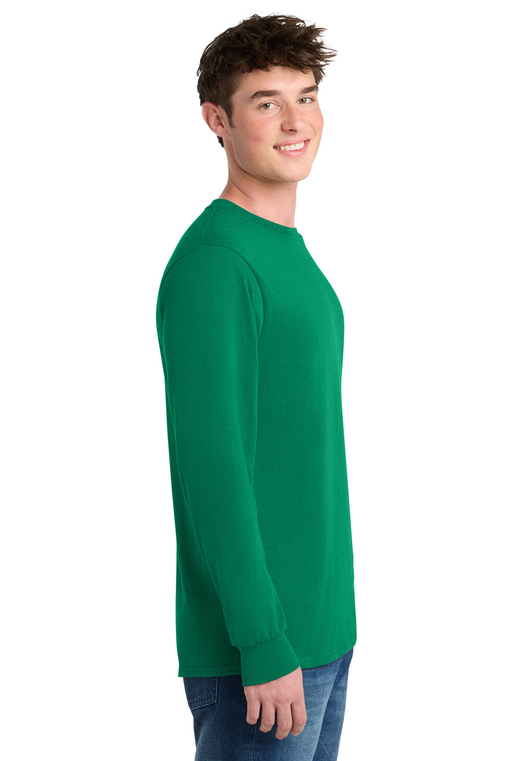 Port & Co Long Sleeve Core Blend Tee. PC55LS - Kelly - side
