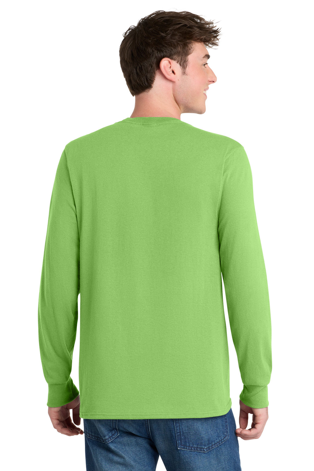 Port & Co Long Sleeve Core Blend Tee. PC55LS - Lime - back