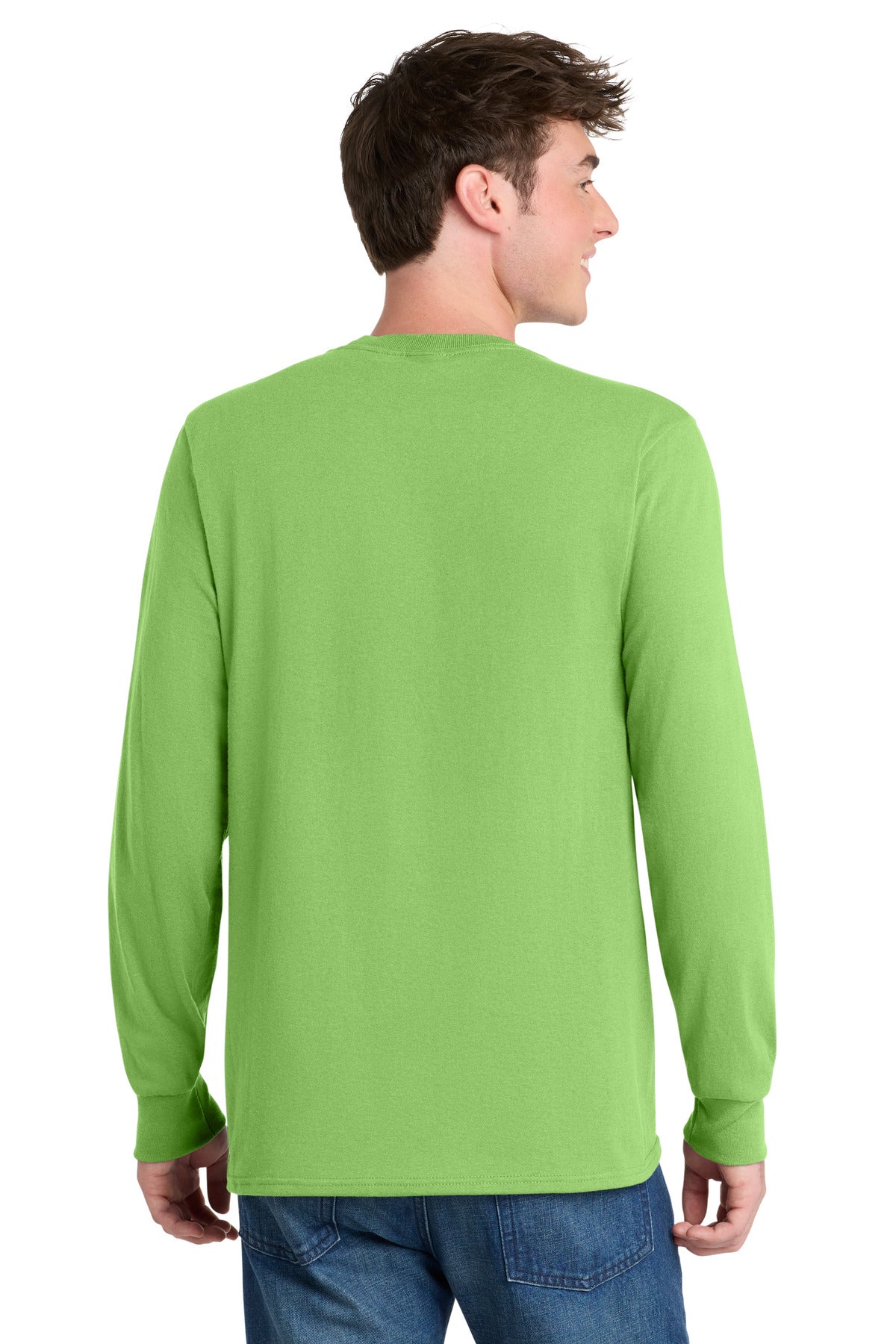 Port & Co Long Sleeve Core Blend Tee. PC55LS - Lime - back