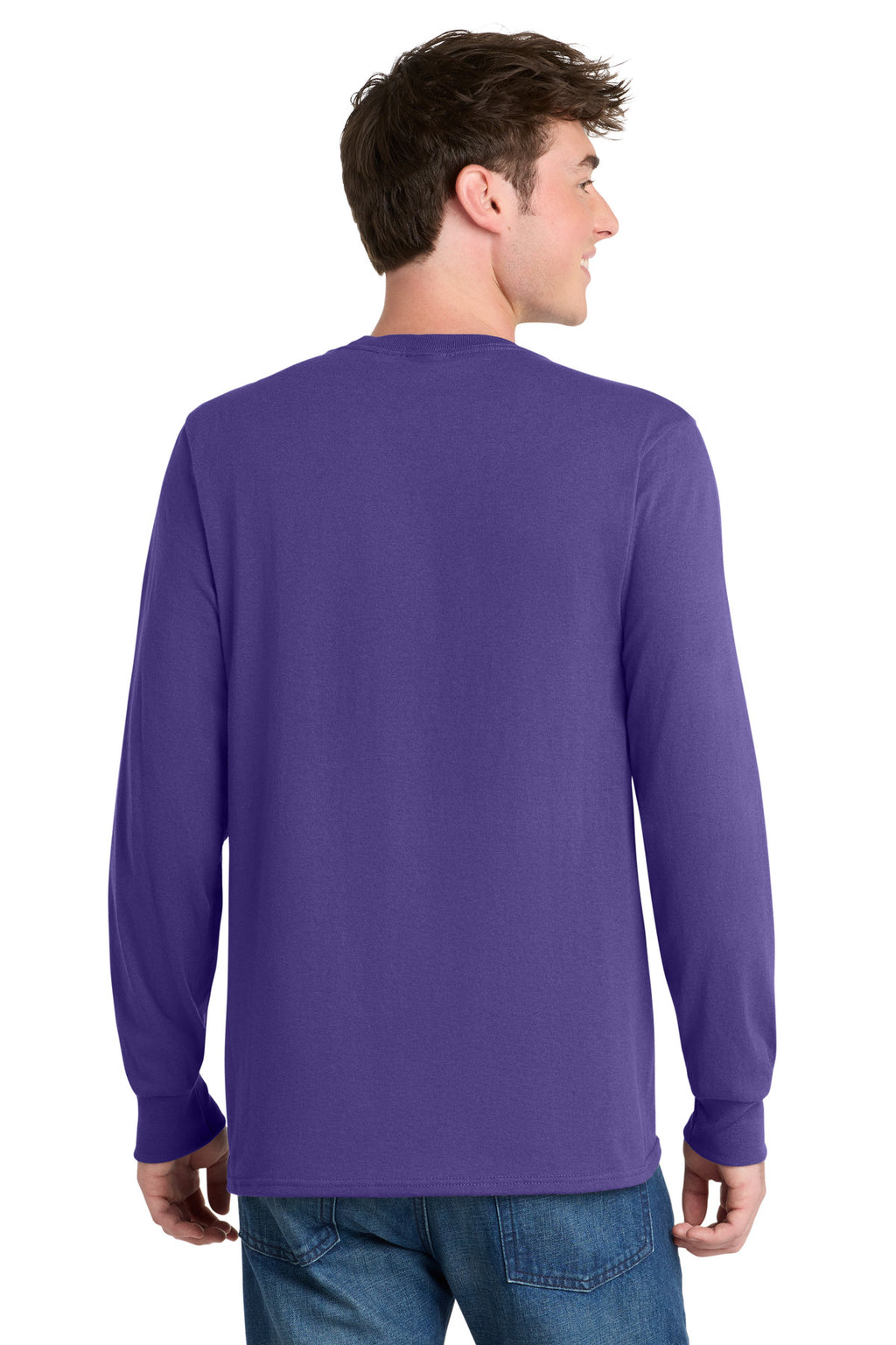 Port & Co Long Sleeve Core Blend Tee. PC55LS - Purple - back