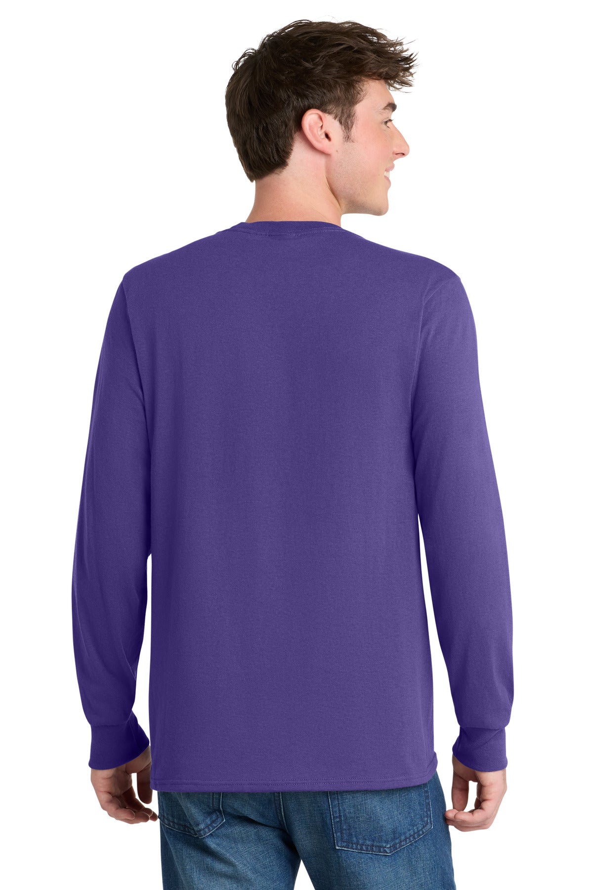 Port & Co Long Sleeve Core Blend Tee. PC55LS - Purple - back