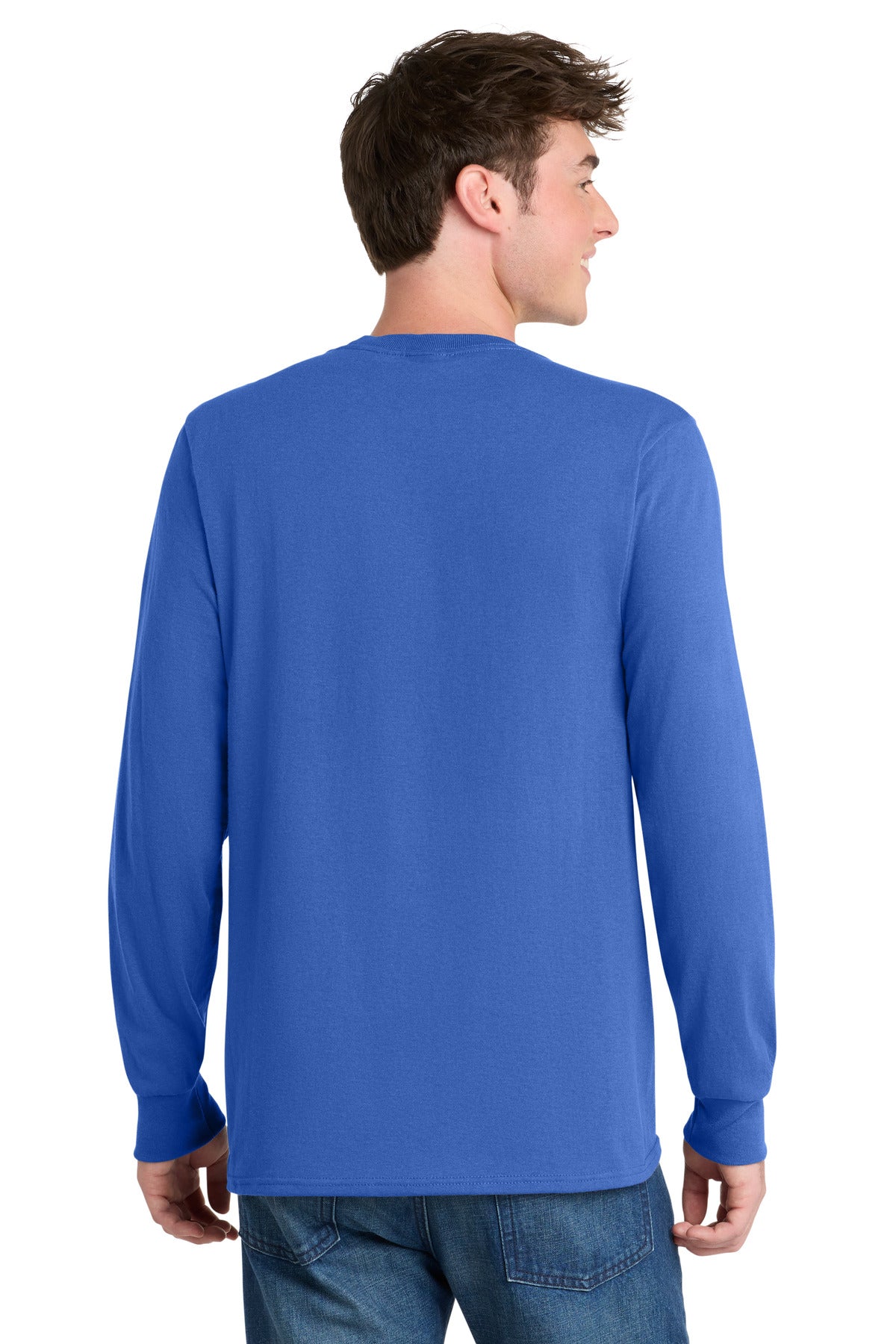 Port & Co Long Sleeve Core Blend Tee. PC55LS - Royal - back