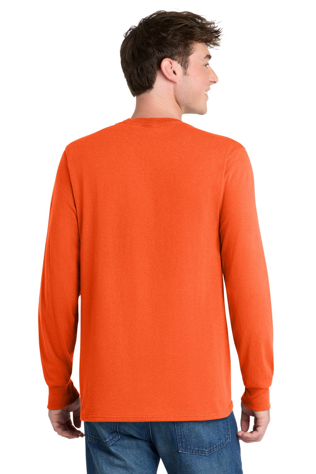 Port & Co Long Sleeve Core Blend Tee. PC55LS - Safety Orange - back