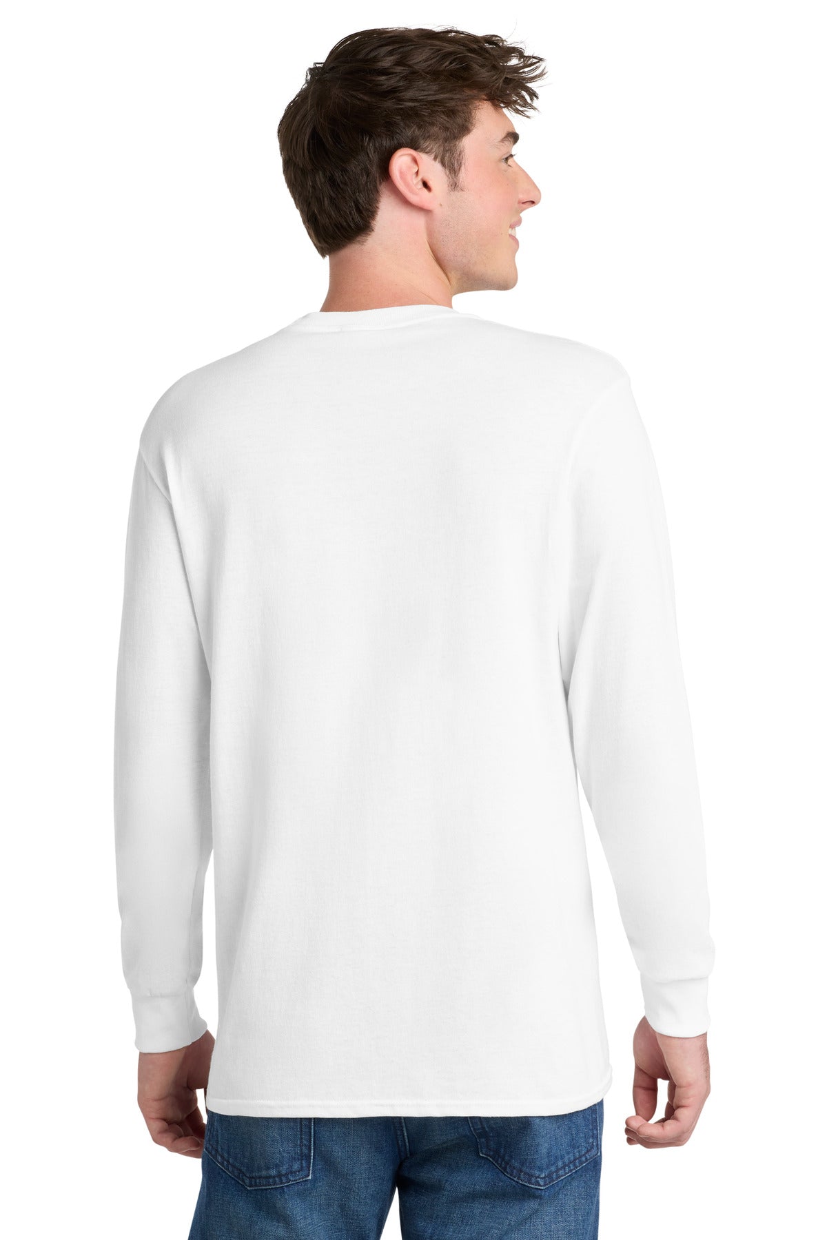 Port & Co Long Sleeve Core Blend Tee. PC55LS - White - back