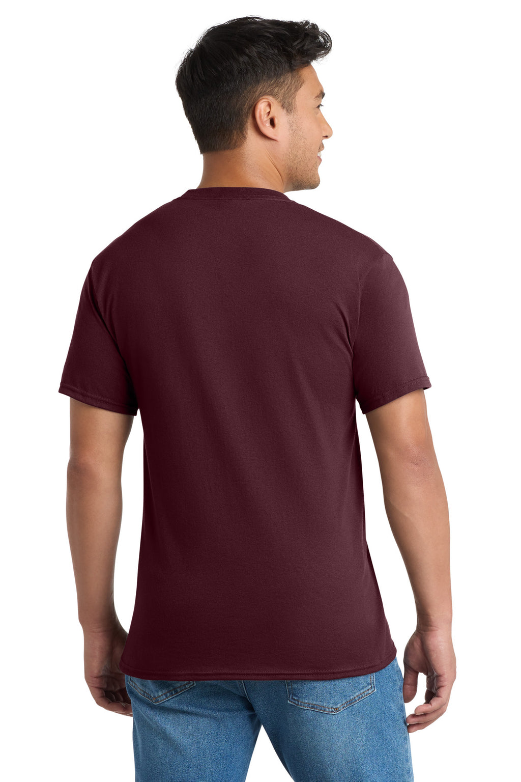 Port & Co Tall Core Blend Pocket Tee. PC55PT - Athletic Maroon - back