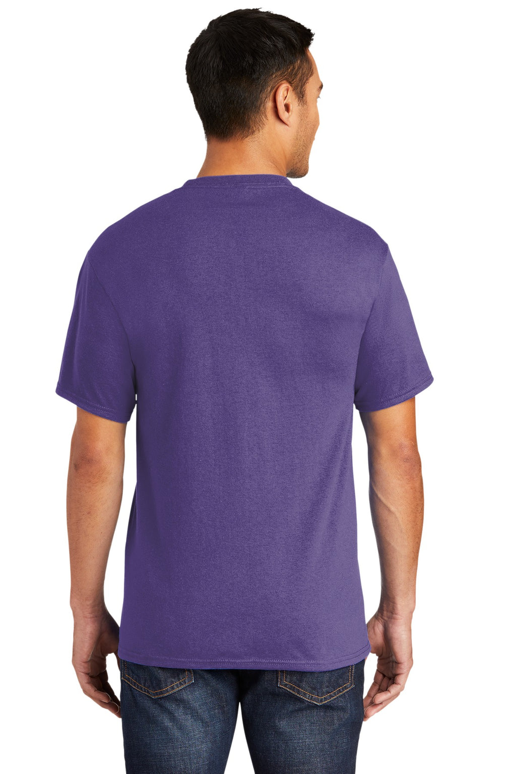 Port & Co Tall Core Blend Pocket Tee. PC55PT - Purple - back
