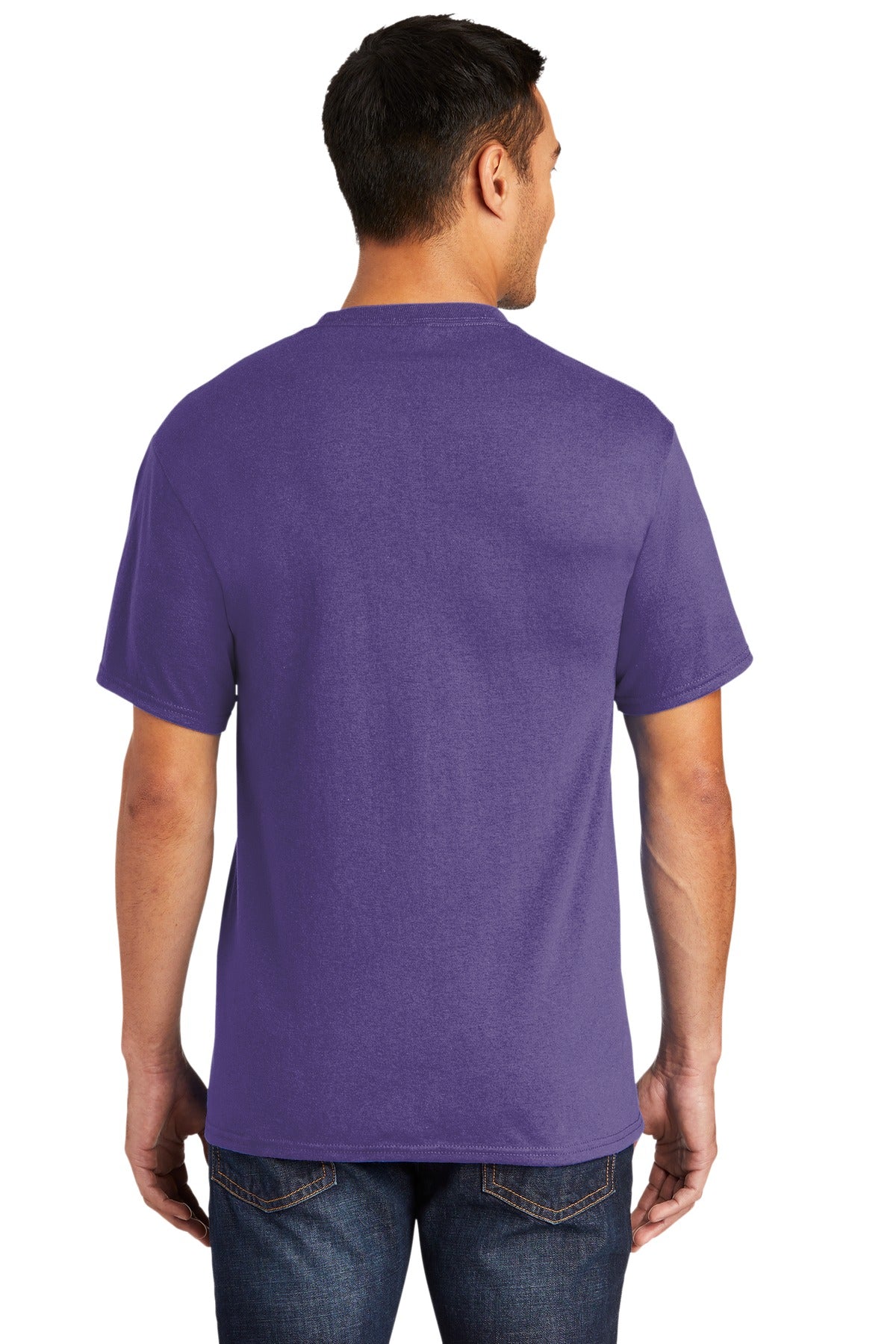 Port & Co Tall Core Blend Pocket Tee. PC55PT - Purple - back