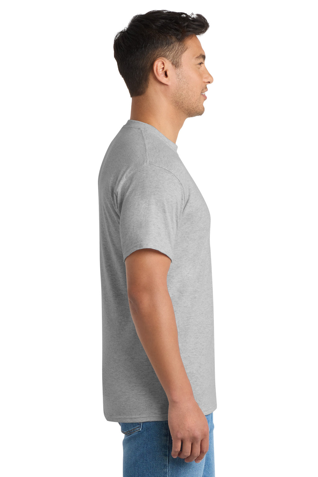 Port & Co Core Blend Pocket Tee. PC55P - Ash - side