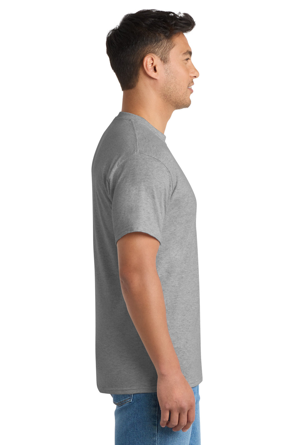 Port & Co Core Blend Pocket Tee. PC55P - Athletic Heather - side