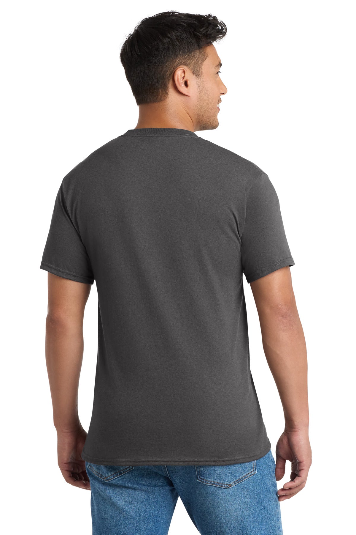 Port & Co Core Blend Pocket Tee. PC55P - Charcoal - back