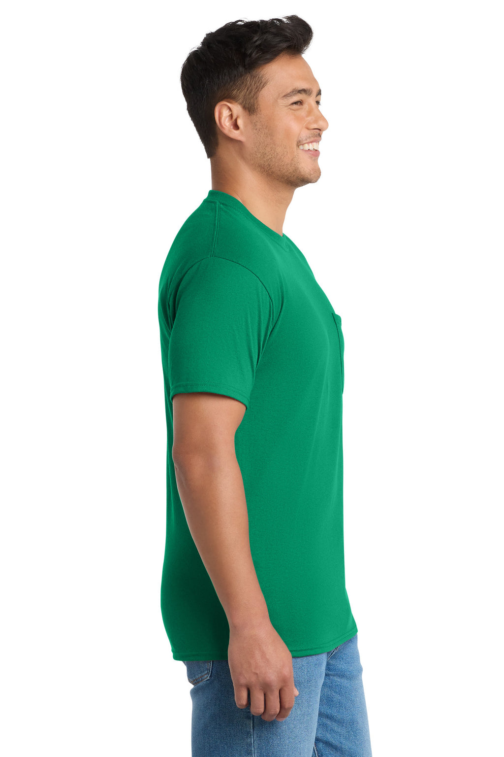Port & Co Core Blend Pocket Tee. PC55P - Kelly - side