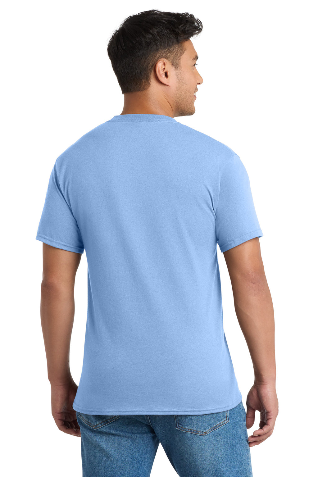 Port & Co Core Blend Pocket Tee. PC55P - Light Blue - back