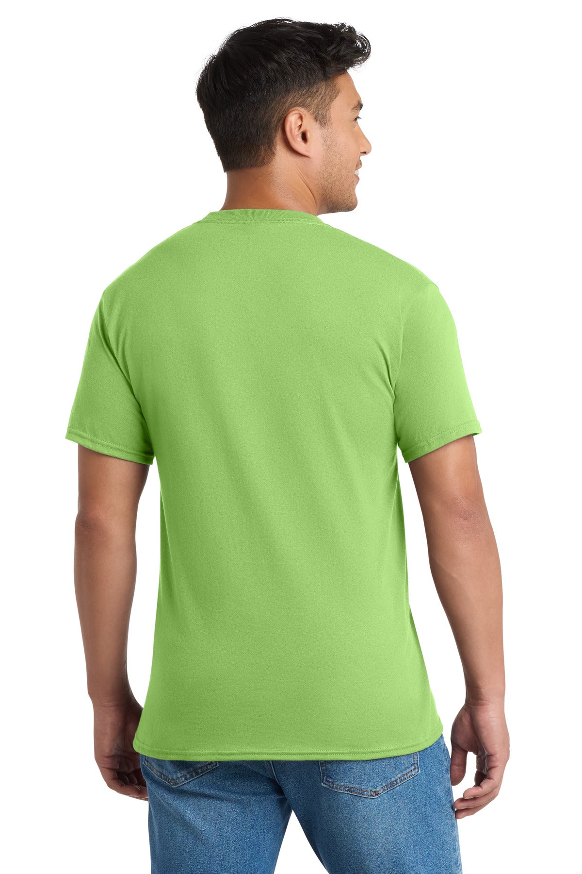 Port & Co Core Blend Pocket Tee. PC55P - Lime - back