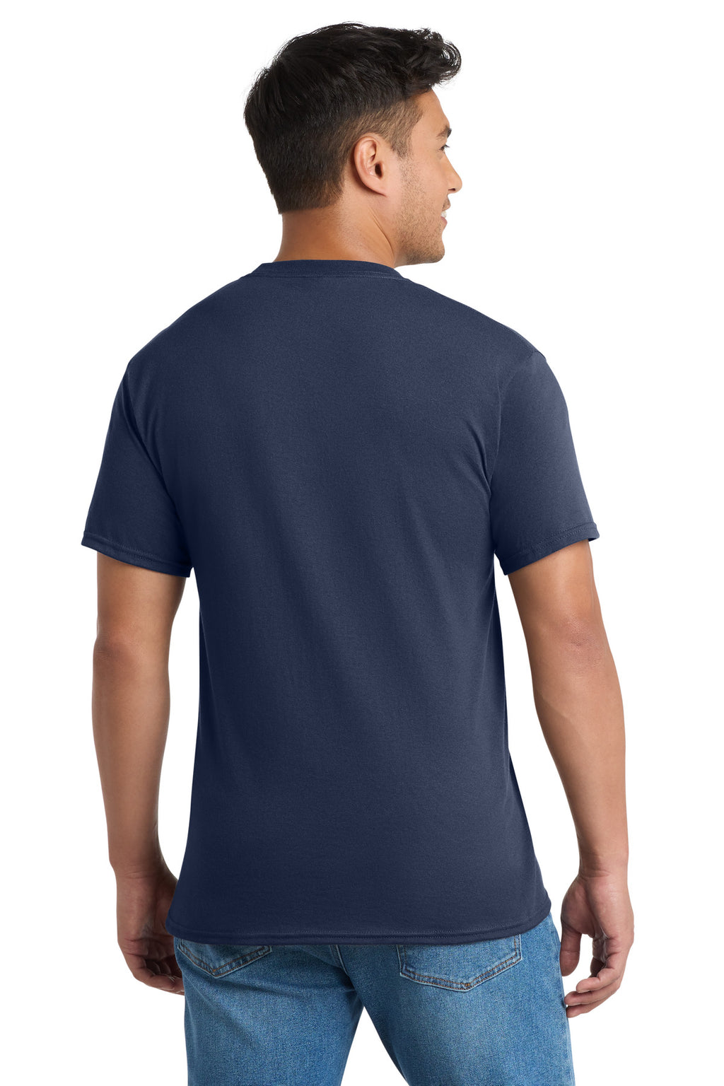 Port & Co Core Blend Pocket Tee. PC55P - Navy - back