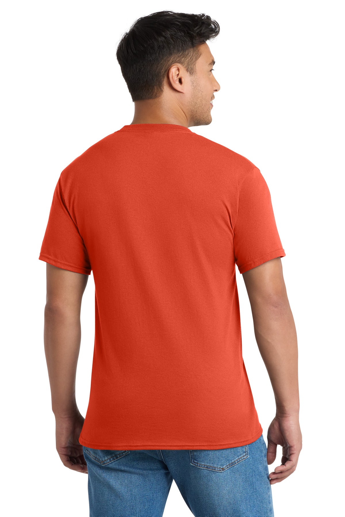 Port & Co Core Blend Pocket Tee. PC55P - Orange - back