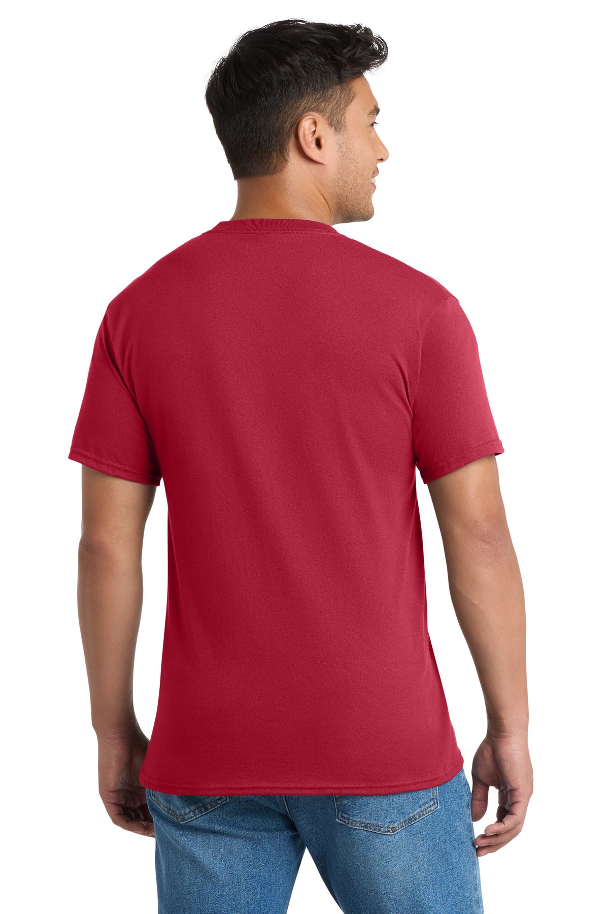 Port & Co Core Blend Pocket Tee. PC55P - Red - back