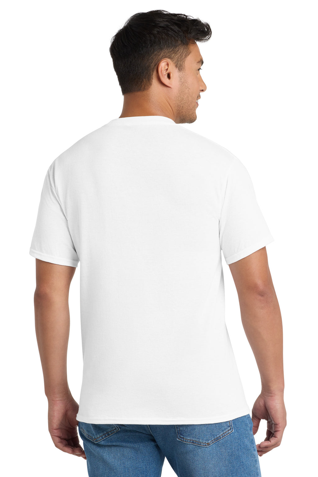 Port & Co Core Blend Pocket Tee. PC55P - White - back