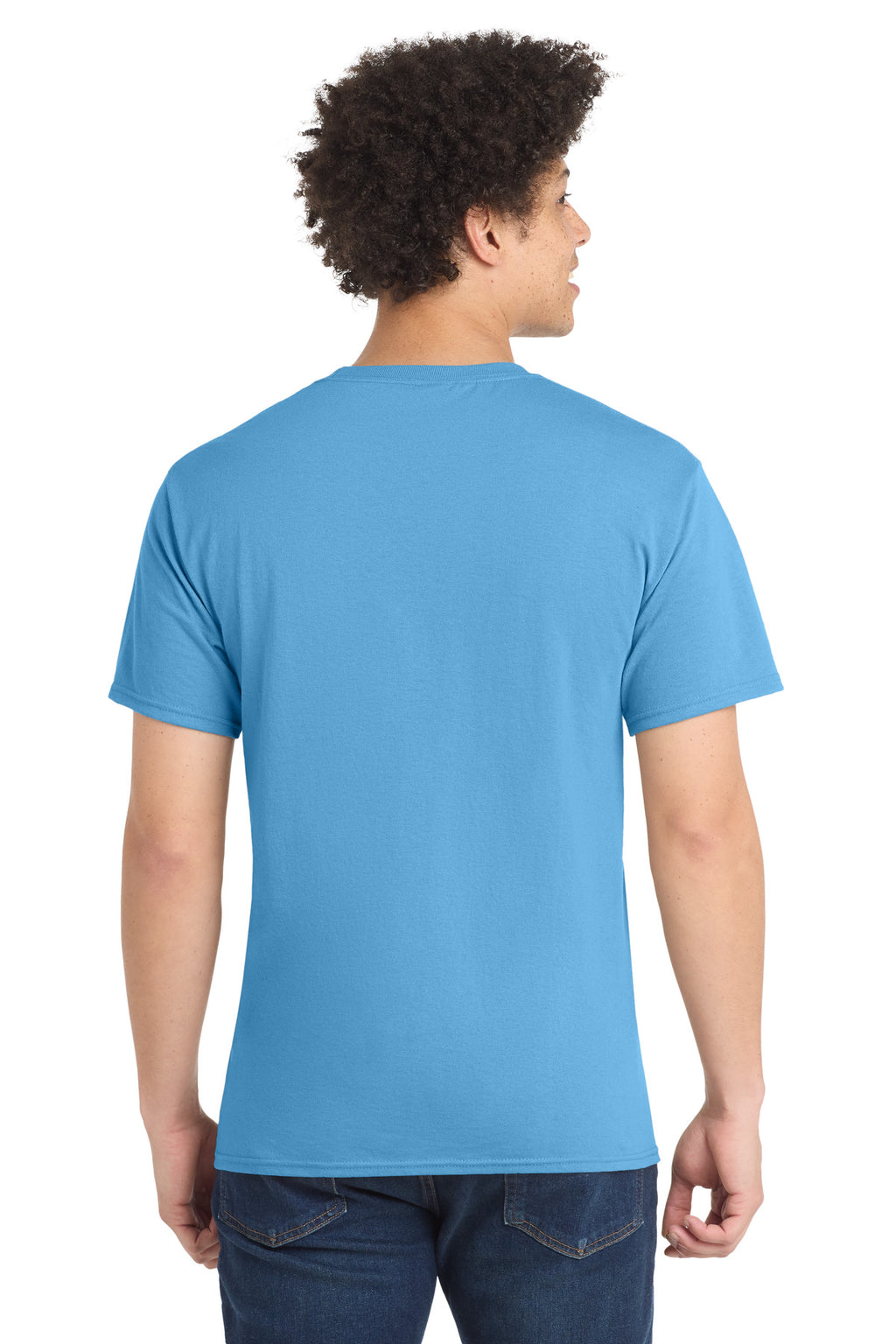 Port & Co Tall Core Blend Tee. PC55T - Aquatic Blue - back