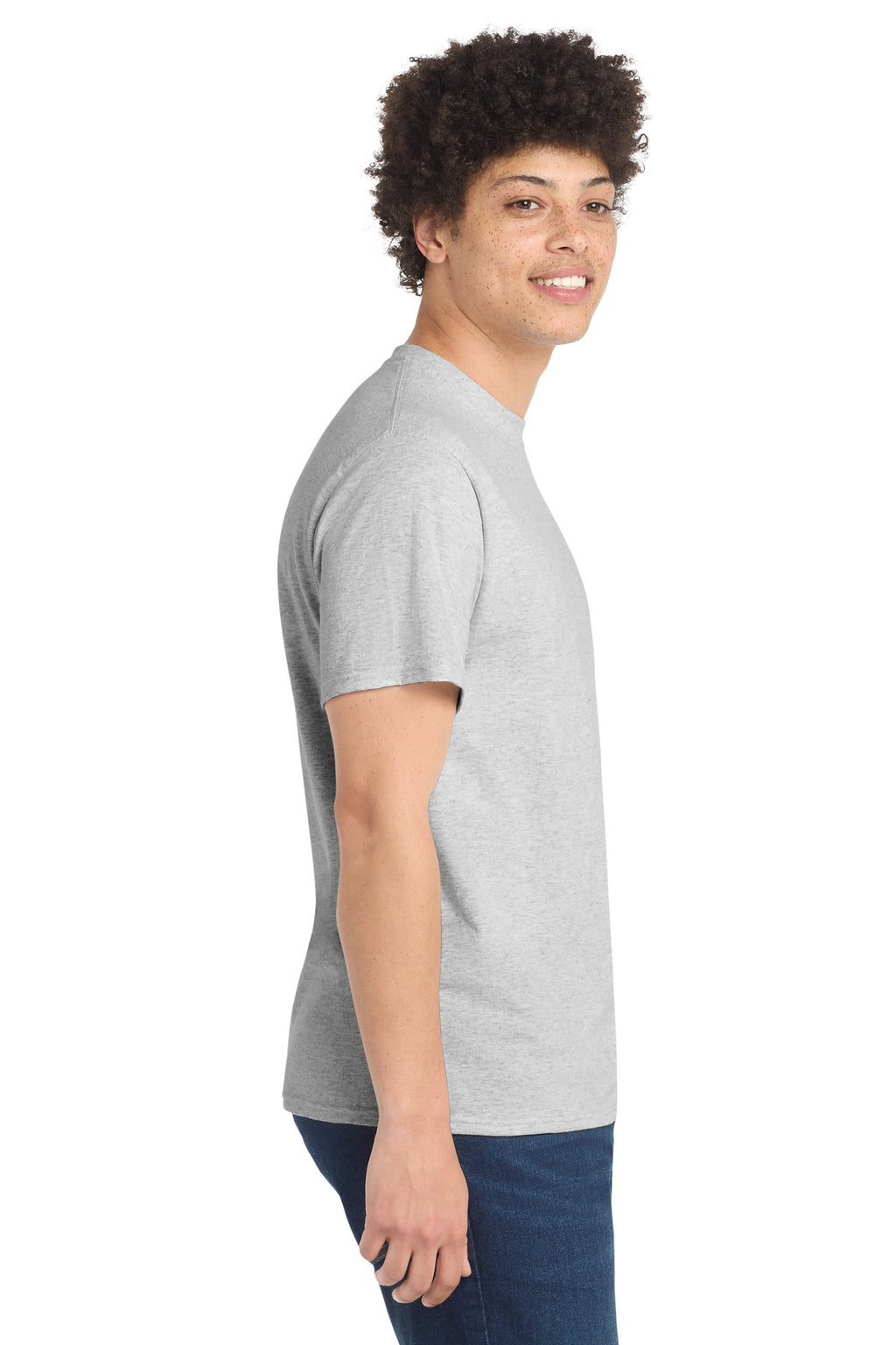 Port & Co Tall Core Blend Tee. PC55T - Ash - side