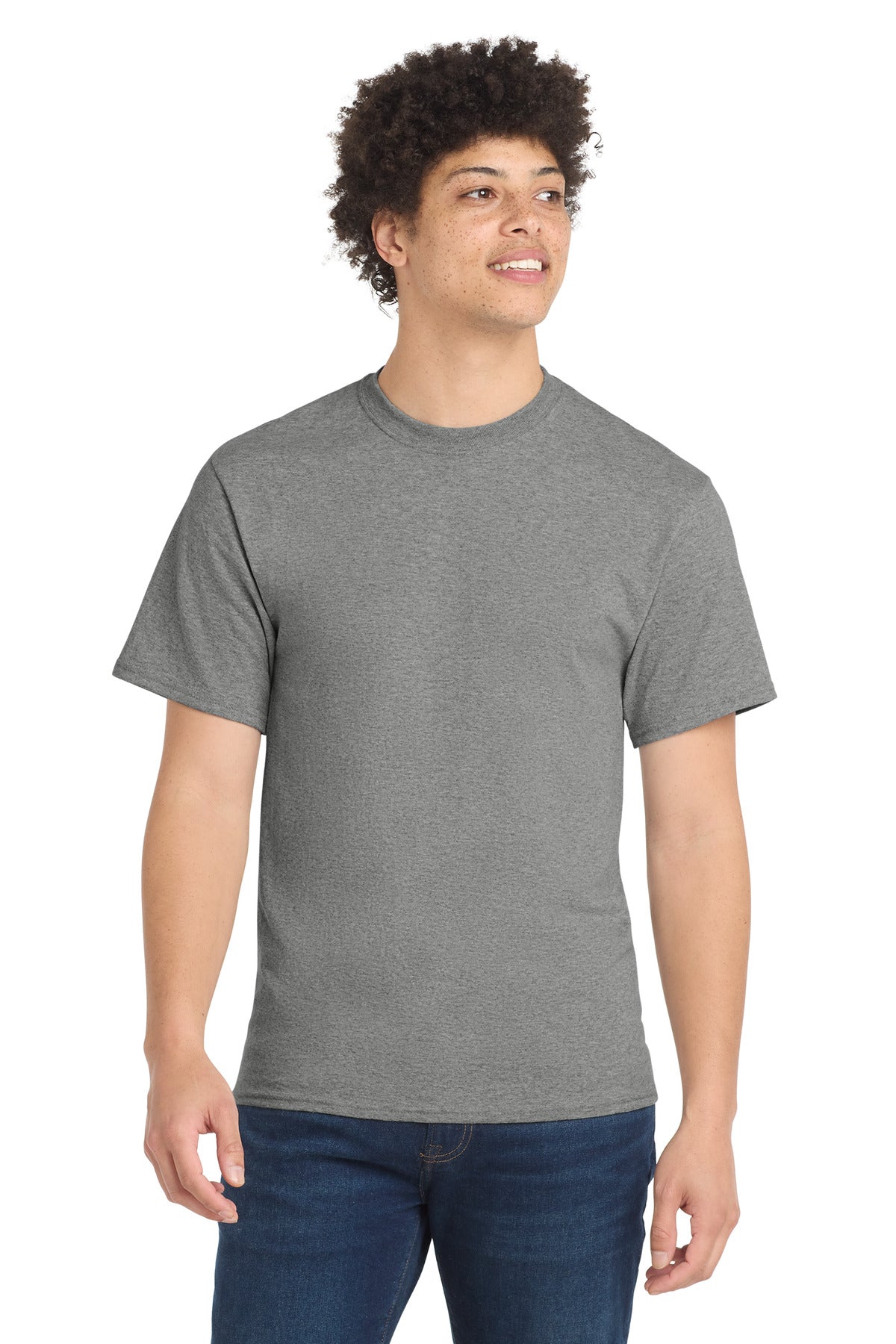 Port & Co Tall Core Blend Tee. PC55T - Athletic Heather - front