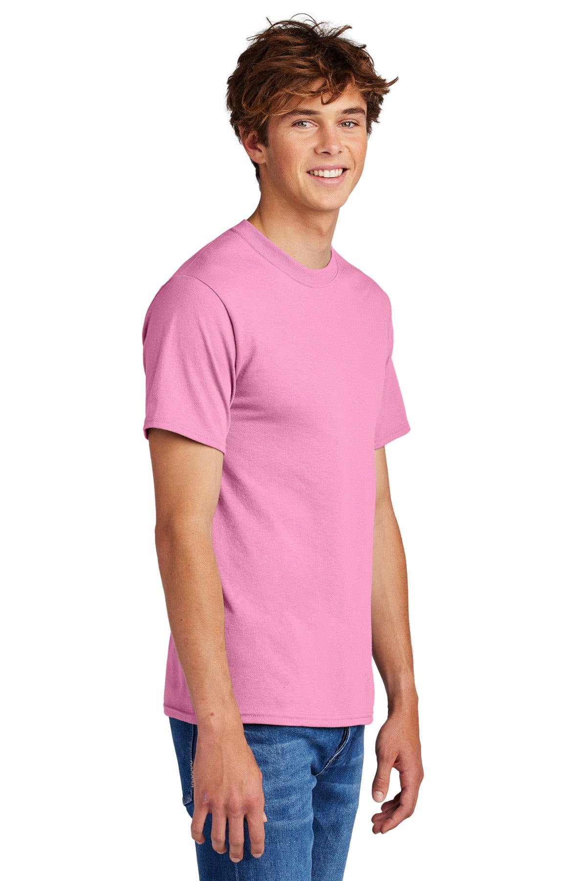 Port & Co Tall Core Blend Tee. PC55T - Candy Pink - side