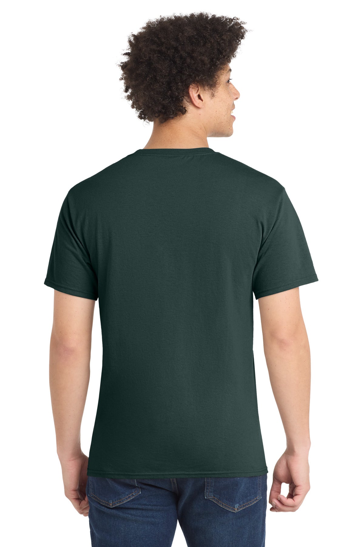 Port & Co Tall Core Blend Tee. PC55T - Dark Green - back
