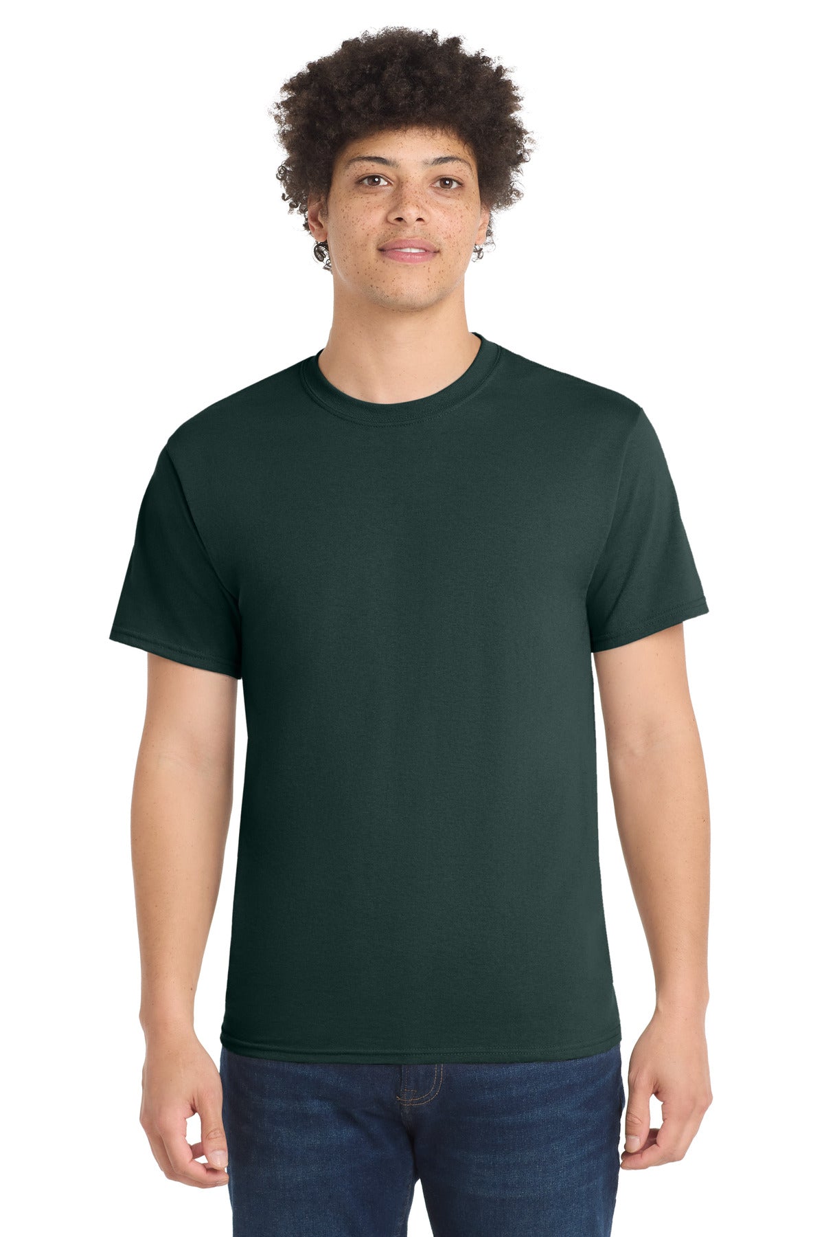 Port & Co Tall Core Blend Tee. PC55T - Dark Green - front