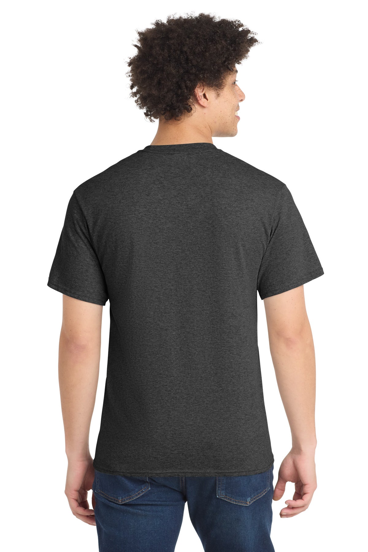 Port & Co Tall Core Blend Tee. PC55T - Dark Heather Grey - back